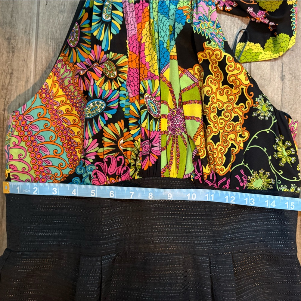 TRINA TURK SILK IBIS HALTER DRESS SIZE 10 - Picture 14 of 14